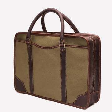 Women's Canvas Briefcase Olive Havana